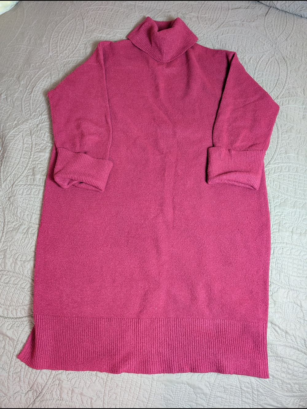 Women's Red Turtleneck Sweater Dress